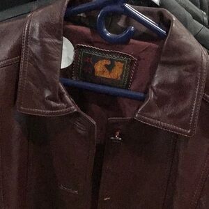 Burgundy Leather Coat